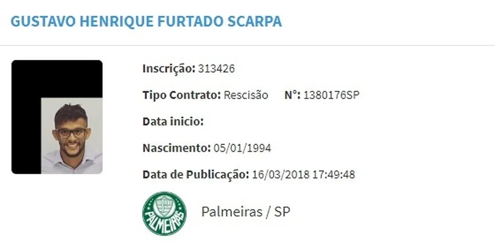 BID publica rescisão, e Gustavo Scarpa não jogará pelo Palmeiras neste sábado