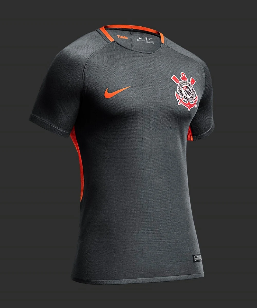 É cinza! Veja detalhes da nova terceira camisa do Corinthians