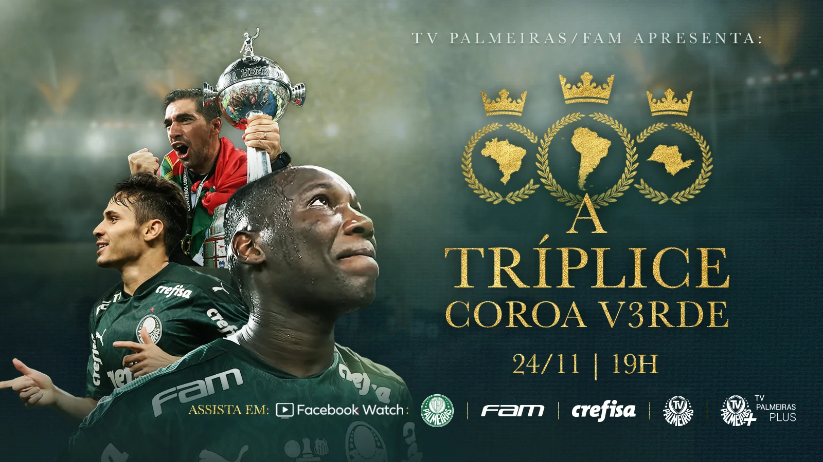 Palmeiras lança documentário em homenagem a tríplice coroa de 2020