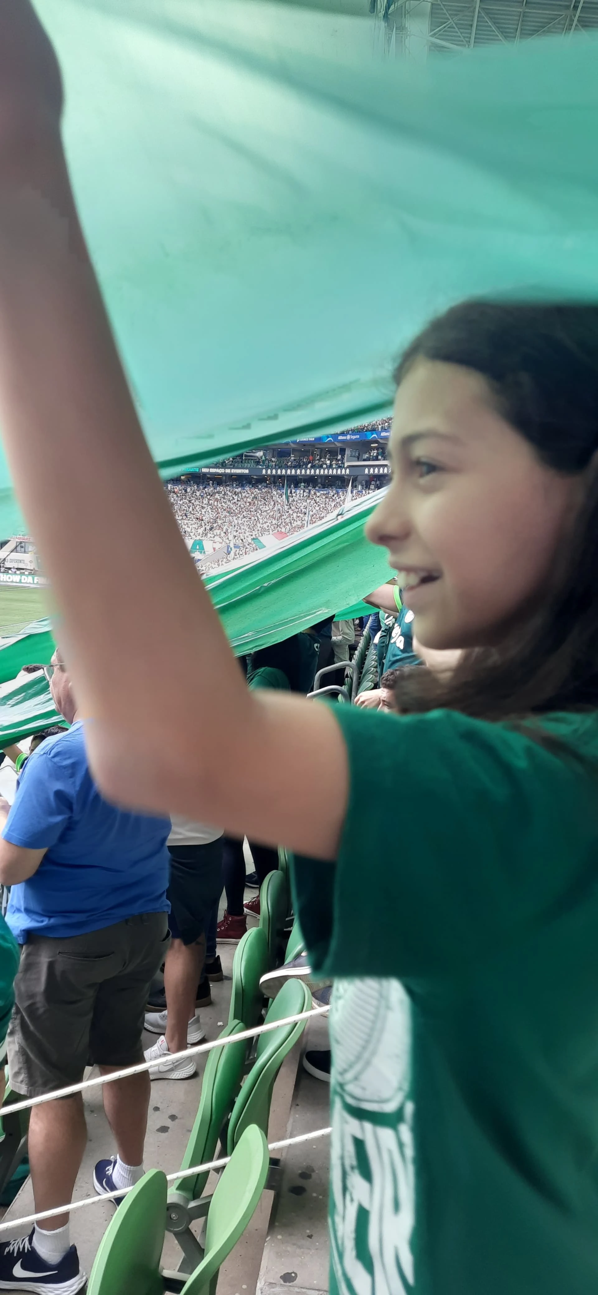 Fotos de torcedora do Palmeiras, Sofia, mostram paixão pelo clube.