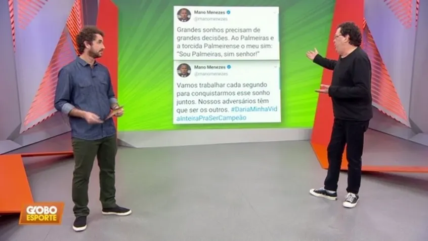 Casagrande avalia troca no Verdão: 'Mano tem um modo de jogar muito parecido. O que o Palmeiras quer?'