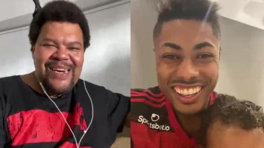 Babu Santana  conversa com Bruno Henrique do  Flamengo