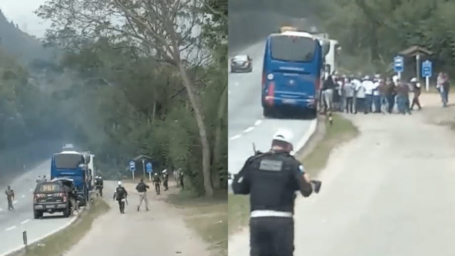 Torcedores do Atlético-MG brigam a caminho do Rio e quatro pessoas ficam feridas