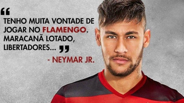 Torcida do Fla se empolga com declaração de Neymar e craque já veste a camisa rubro-negra em montagens