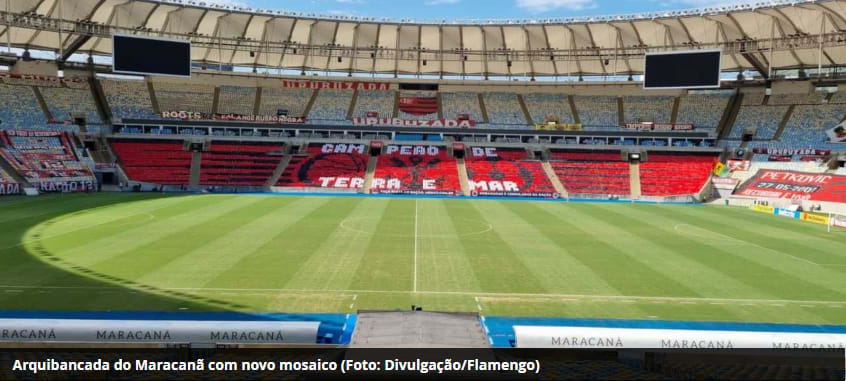 Torcida do Flamengo monta quarto mosaico diferente em 10 dias no Maracanã; veja fotos