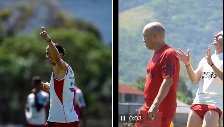 Filipe Luís faz golaço em treino, e Flamengo o exalta: