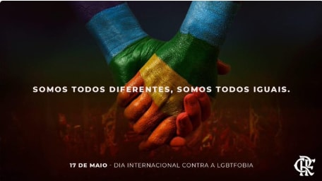 Flamengo se manifesta no Dia Internacional Contra a Homofobia