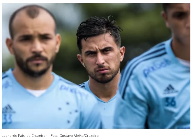 Leo Pais tem estiramento na coxa esquerda e desfalca o Cruzeiro na Série B e Copa do Brasil