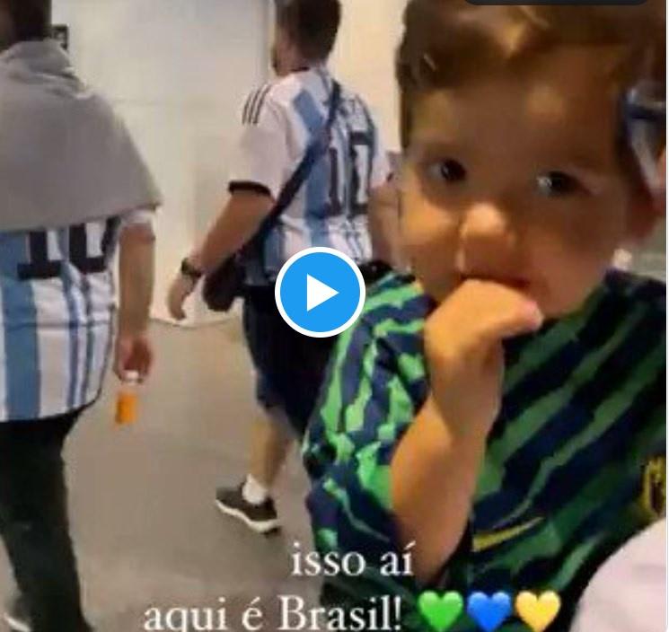 Vídeo: Brasil nem estreou, mas filho de 2 anos de E. Ribeiro já é a fofura da Copa