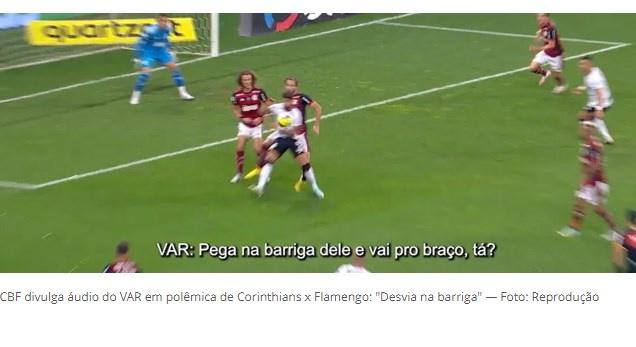 CBF divulga áudio do VAR em polêmica de Corinthians x Flamengo; confira