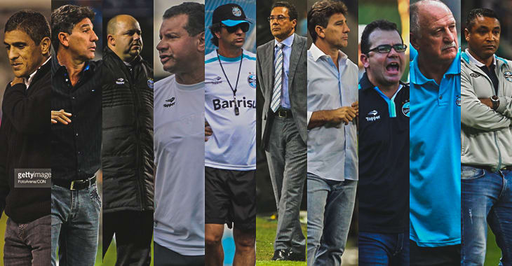 [Grêmio Avalanche]: Desde 2010, houve mais de 100 trocas de técnicos entre os grandes do Brasileirão; ranking