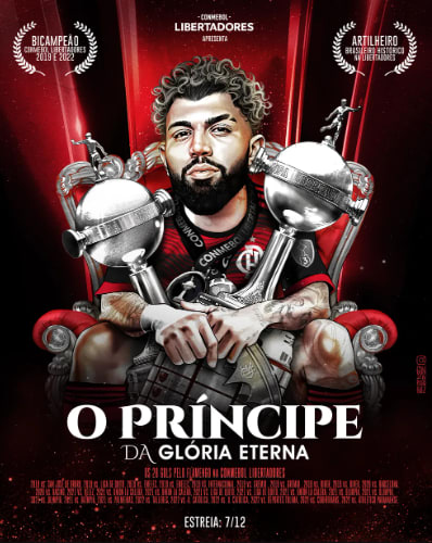 Com direito a cartaz, Conmebol homenageia Gabigol em película sobre títulos do Flamengo