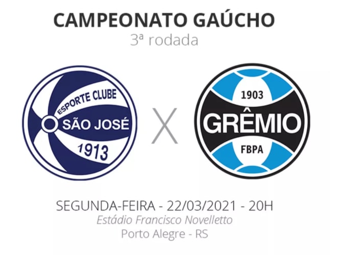 São José x Grêmio: onde assistir, horário e escalações do jogo pelo Gauchão