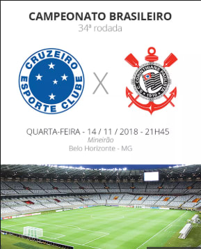 COMENTE AQUI, deixe seu palpite para Cruzeiro x Corinthians