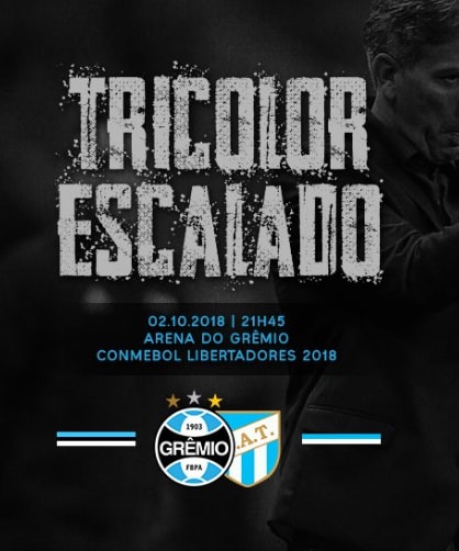 Grêmio confirmado para o duelo contra o A.Tucumán