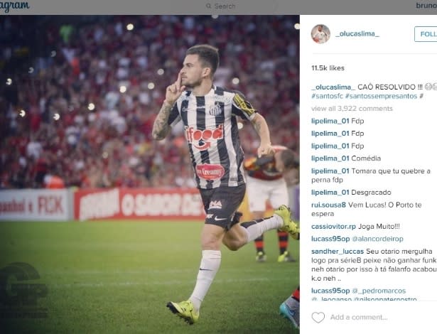 Lucas Lima tira onda de grito da torcida do Flamengo: ‘Caô resolvido’