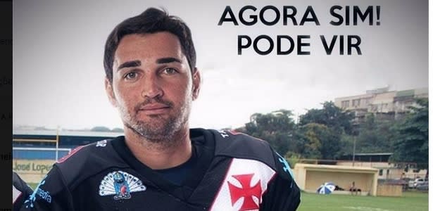 Futebol americano do Vasco volta a provocar Fla e veste Gilberto