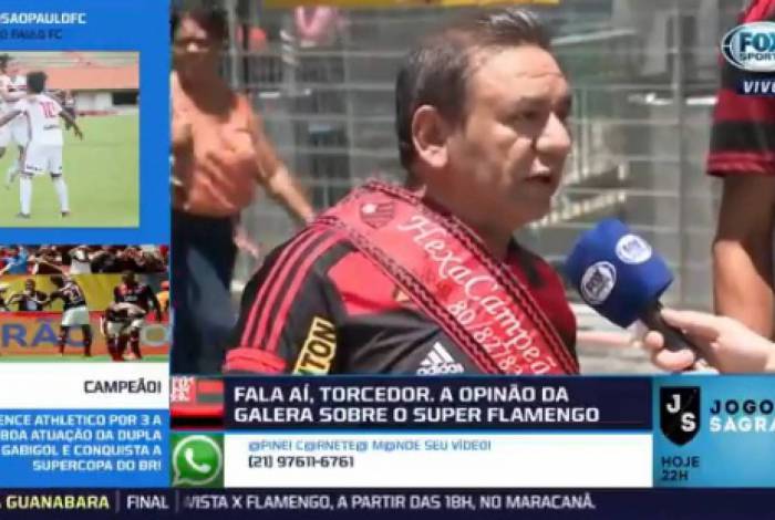 Torcedor diz na TV que Flamengo tem dado mais alegria que sua mulher: Não quer mais fazer sexo comigo