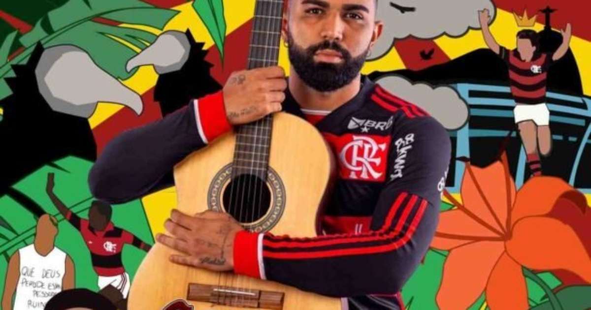 Flamengo recria álbum em homenagem a Jorge Ben Jor com jogadores em destaque.
