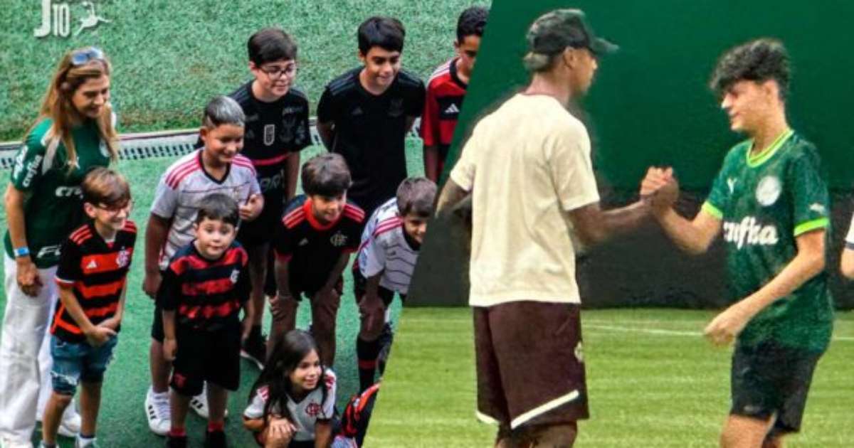 União no Allianz: Palmeiras e Flamengo promovem integração com crianças.