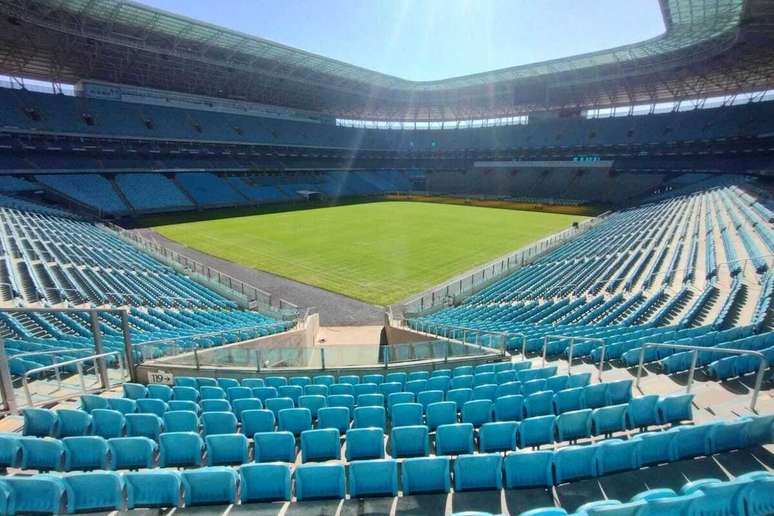 Registro da Arena do Grêmio após o início da fase de recuperação –