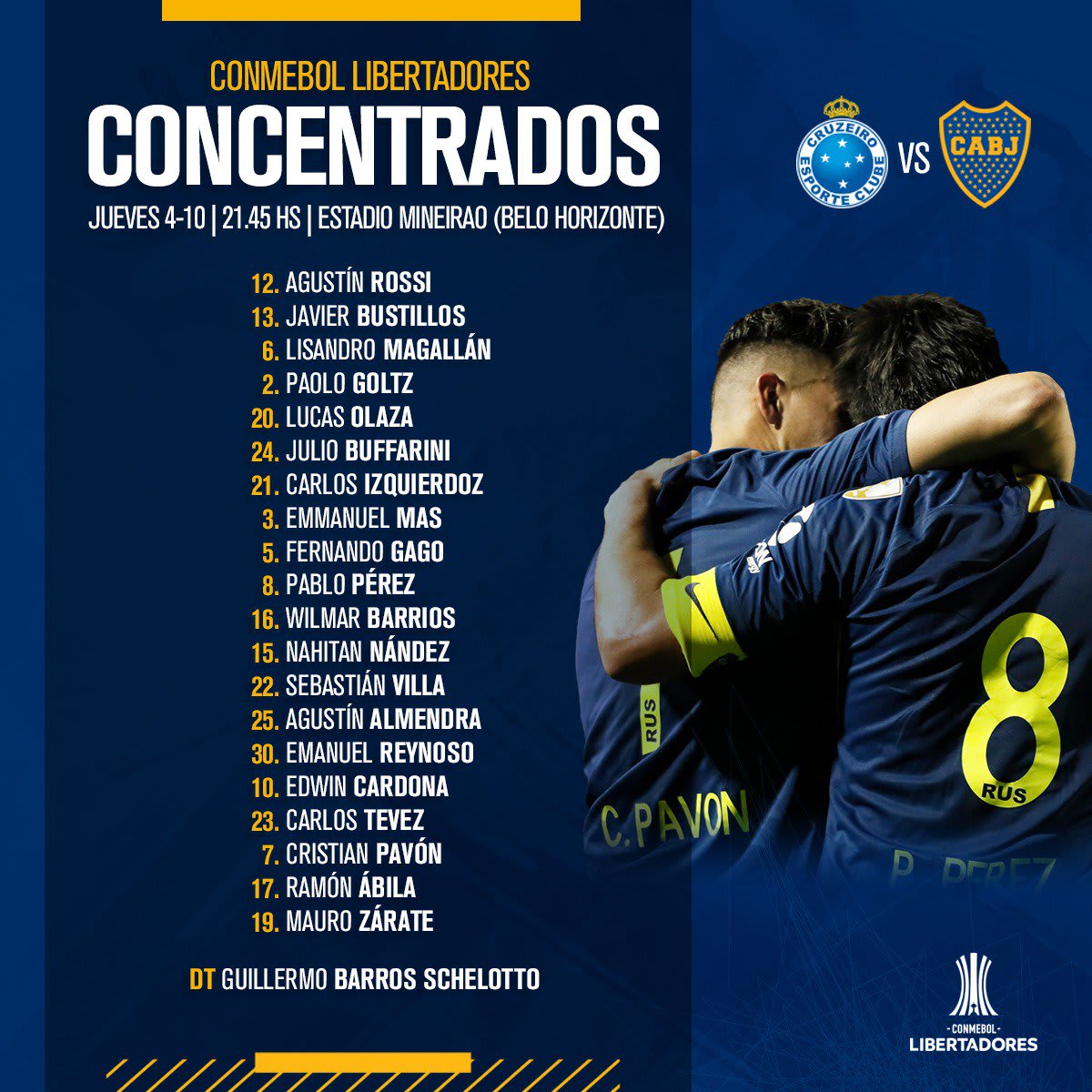 Boca divulga relacionados para jogo com Cruzeiro e confirma presença de atacante; veja lista