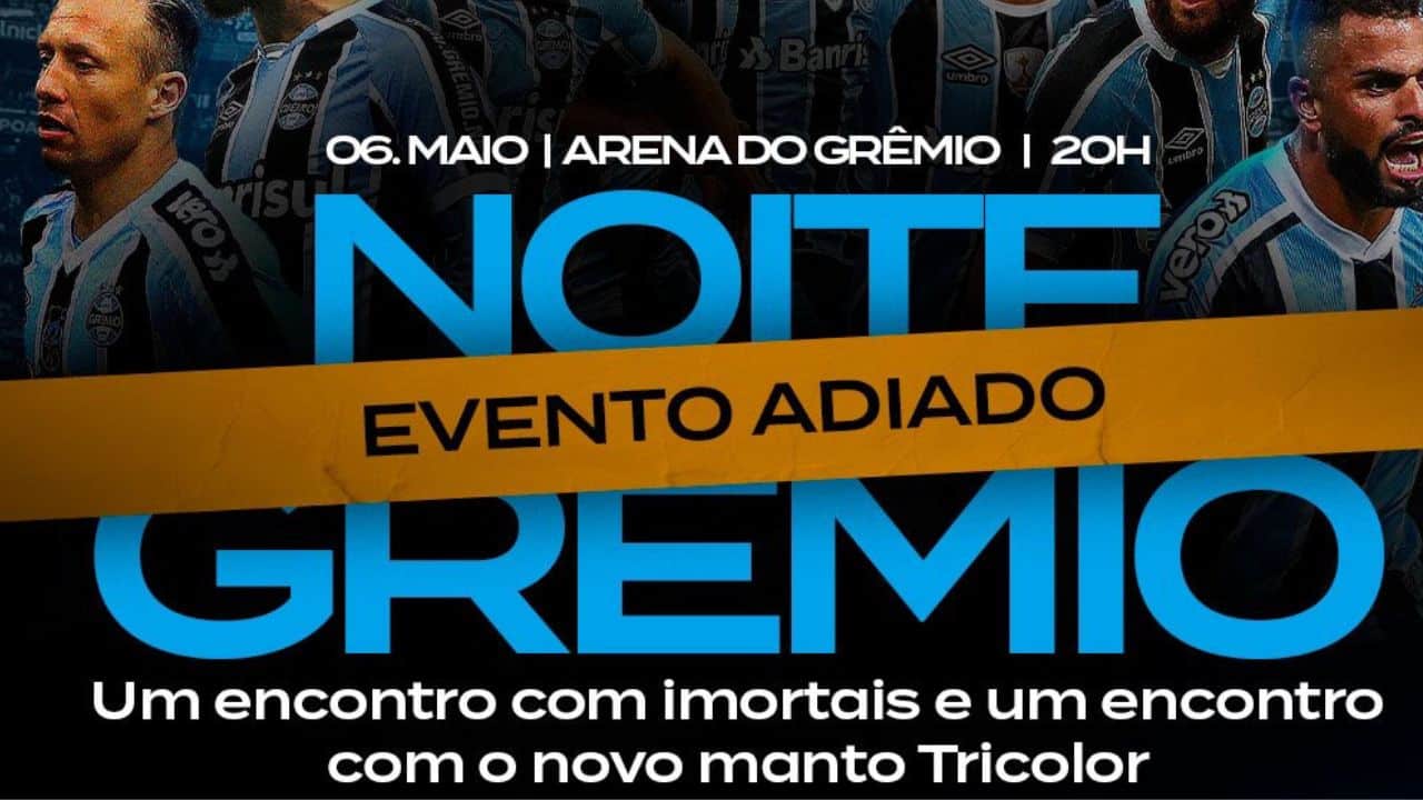 Grêmio adia evento festivo para lançamento de nova camisa.