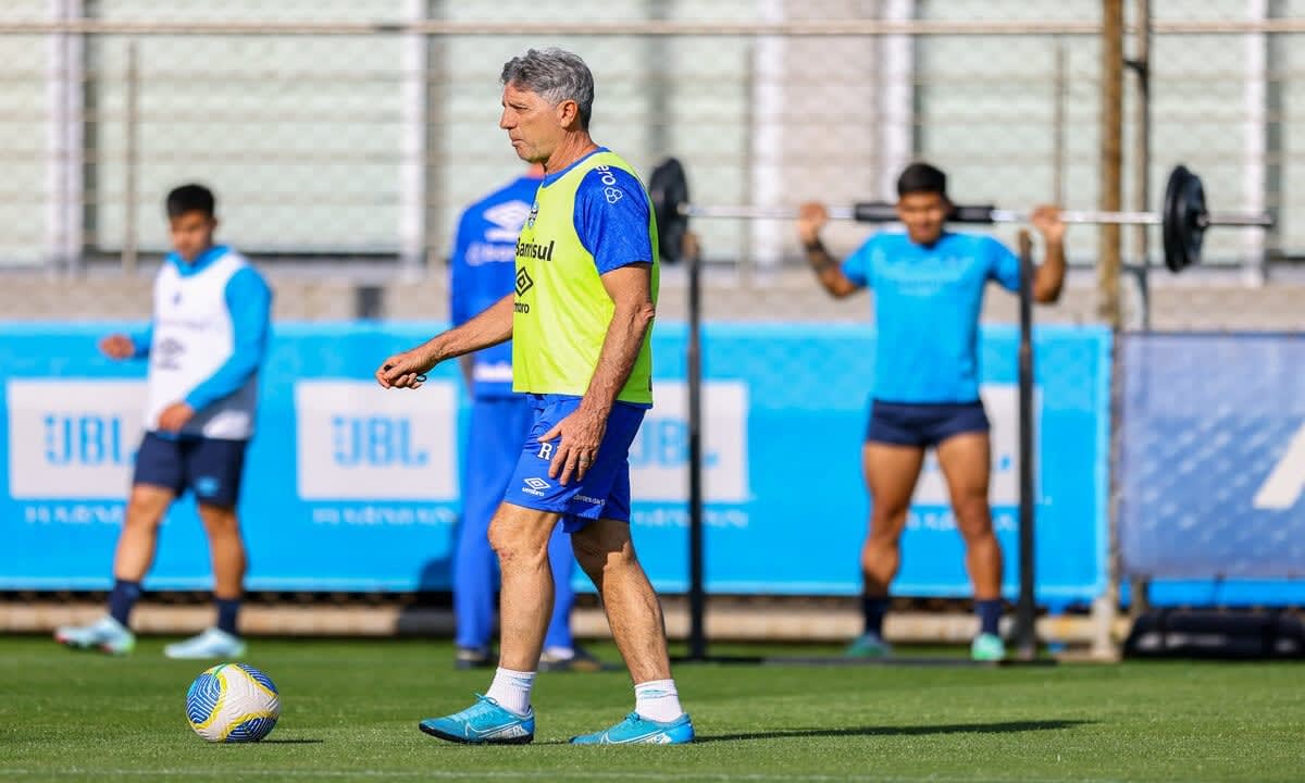 Treino do Grêmio com Renato Portaluppi nesta Sexta-feira.