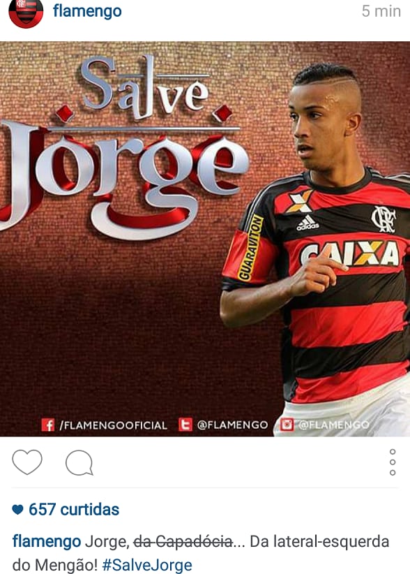 Salve, Jorge: Fla faz homenagem ao garoto Jorge em rede social