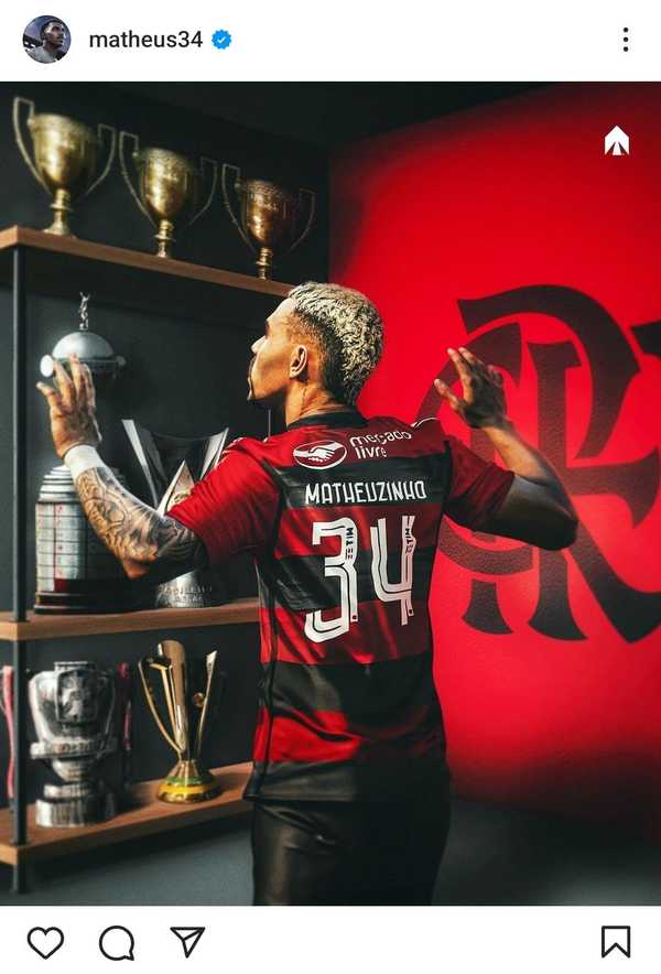 Matheuzinho se despede do Flamengo e honra o clube carioca antes de chegar ao Corinthians.