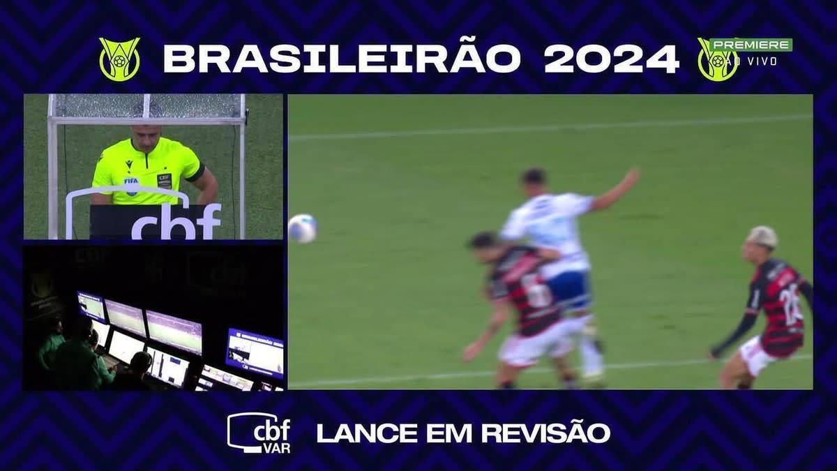 Cbf divulga análise do VAR de possível pênalti em Ayrton Lucas no jogo Flamengo x Cruzeiro.