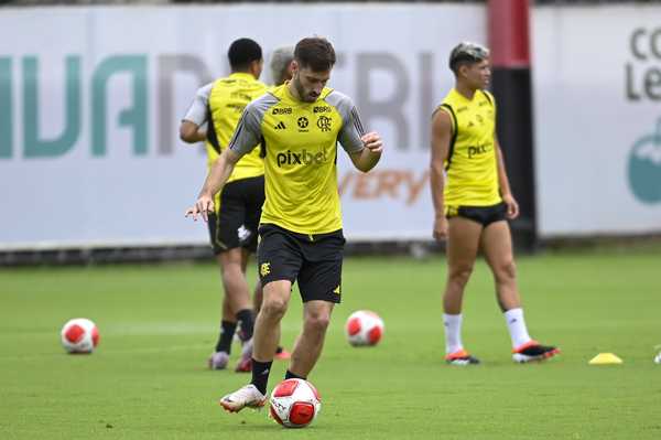 Viña participa de treino tático em grupo do Flamengo; Ayrton Lucas ausente.