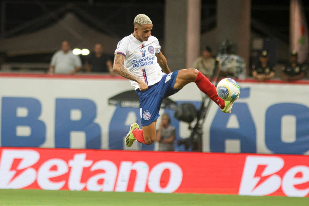 Luciano Juba em partida entre Bahia e Grêmio — Foto: Tiago Caldas / EC Bahia