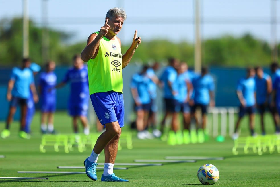 Renato Portaluppi, técnico do Grêmio, em treino — Foto: Rodrigo Fatturi/Grêmio