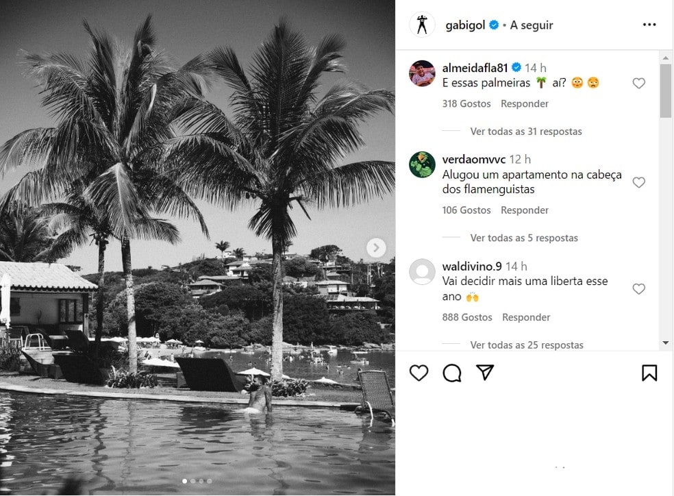 Gabigol posta foto com Palmeiras