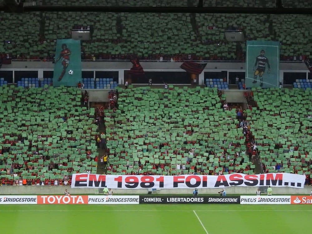 Mosaico do Fla tem gol de Zico e frase seremos campeões; veja