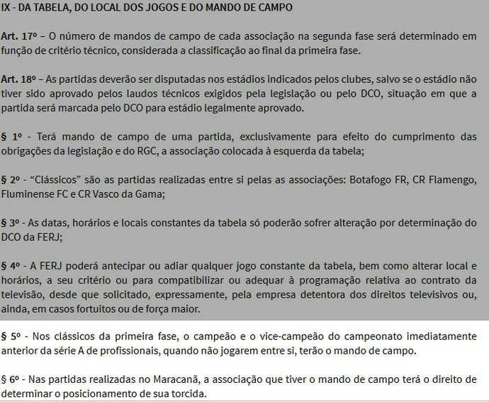 Regulamento do Carioca 2016 prevê Vasco e Bota mandantes nos clássicos