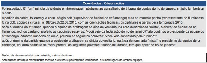 Árbitro do Fla-Flu relata ofensas de dirigentes do Fla:  Bando de ladrões