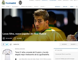 Real Madrid anuncia contrato de seis anos e meio com volante Lucas Silva