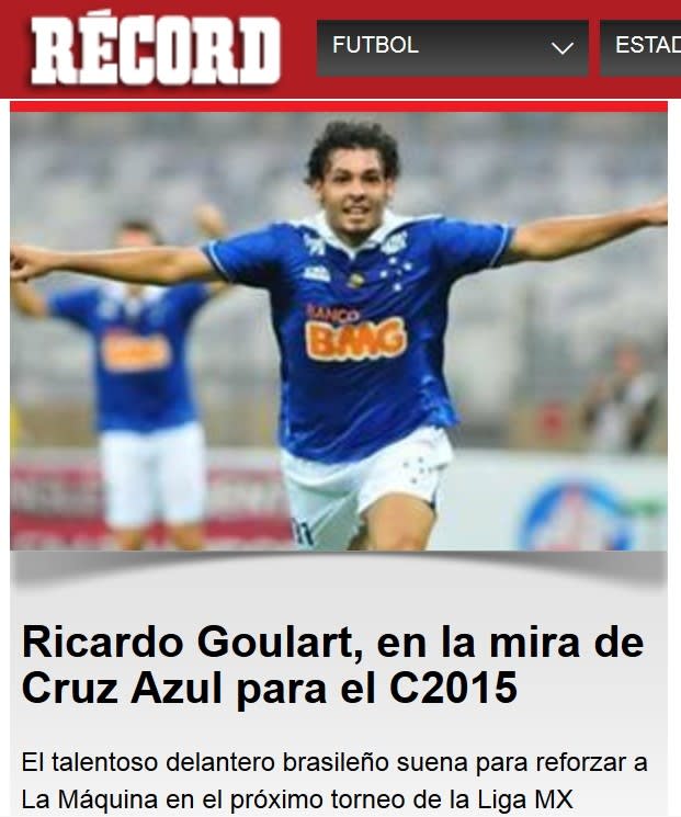 Ricardo Goulart estaria na mira  do Cruz Azul, diz jornal mexicano