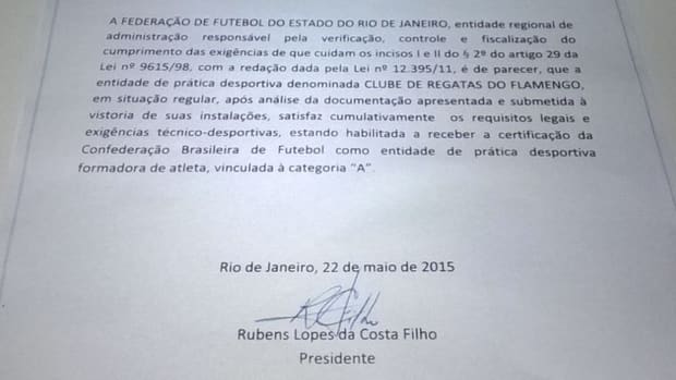 Flamengo está habilitado a receber certificado de formador de atletas da CBF