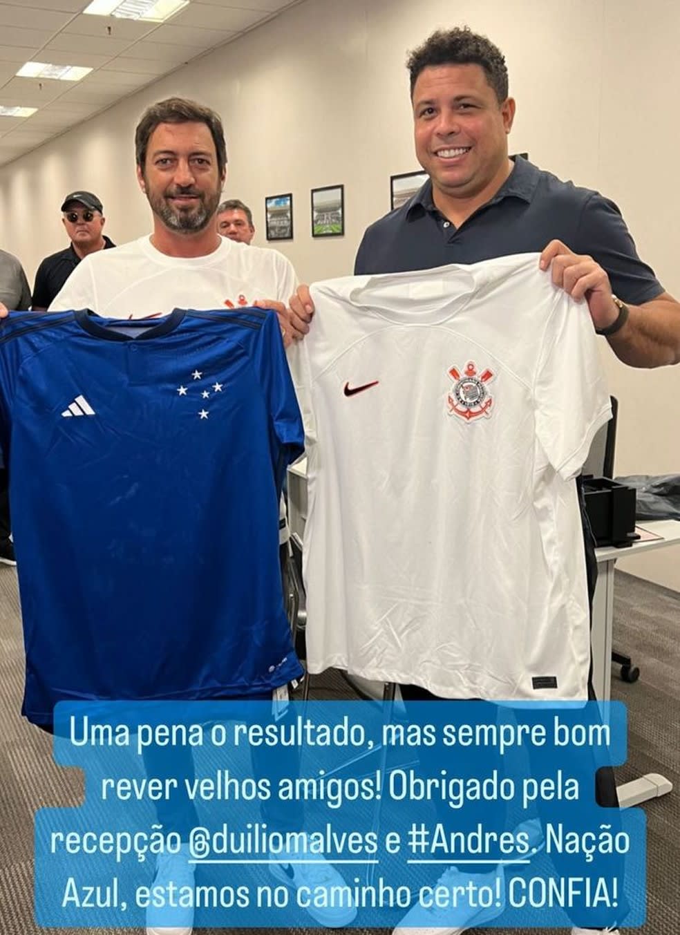 Após derrota do Cruzeiro, Ronaldo agradece amigos do Corinthians e pede confiança à Nação Azul