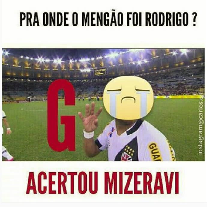 Vingança: internauta usa brincadeira de Rodrigo para exaltar o Fla no G-4