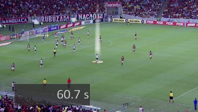 No relógio: cronômetro corre mais de 1min entre chute de Diego Souza e gol