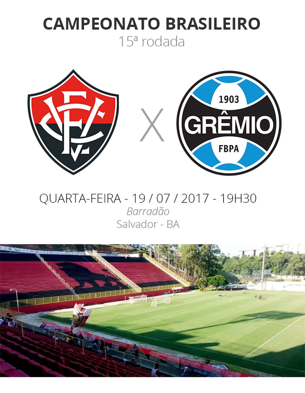 Rodada 15: tudo o que você precisa saber sobre Vitória x Grêmio