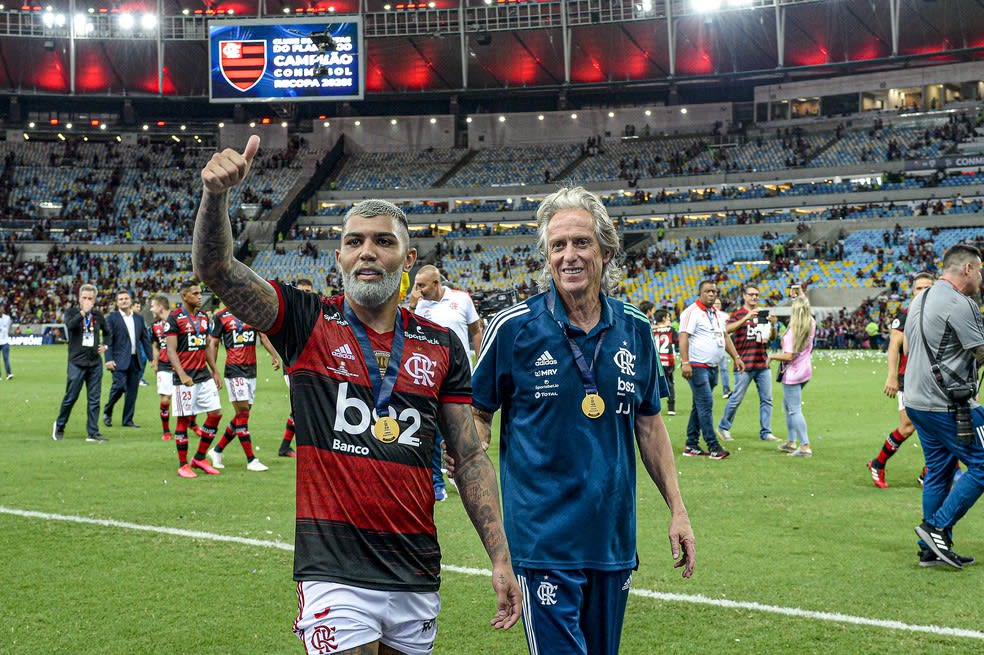 Gabigol comemora renovação de Jorge Jesus com o Flamengo: O show tem que continuar