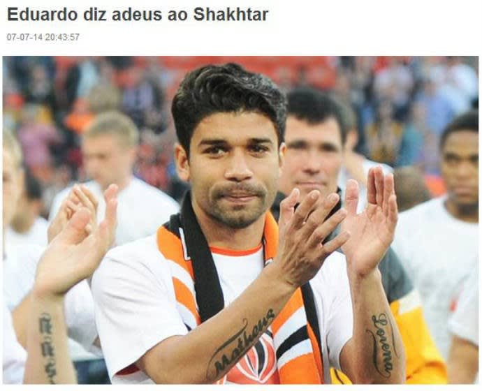 Perto do Flamengo, Eduardo da Silva se despede do Shakhtar Donetsk