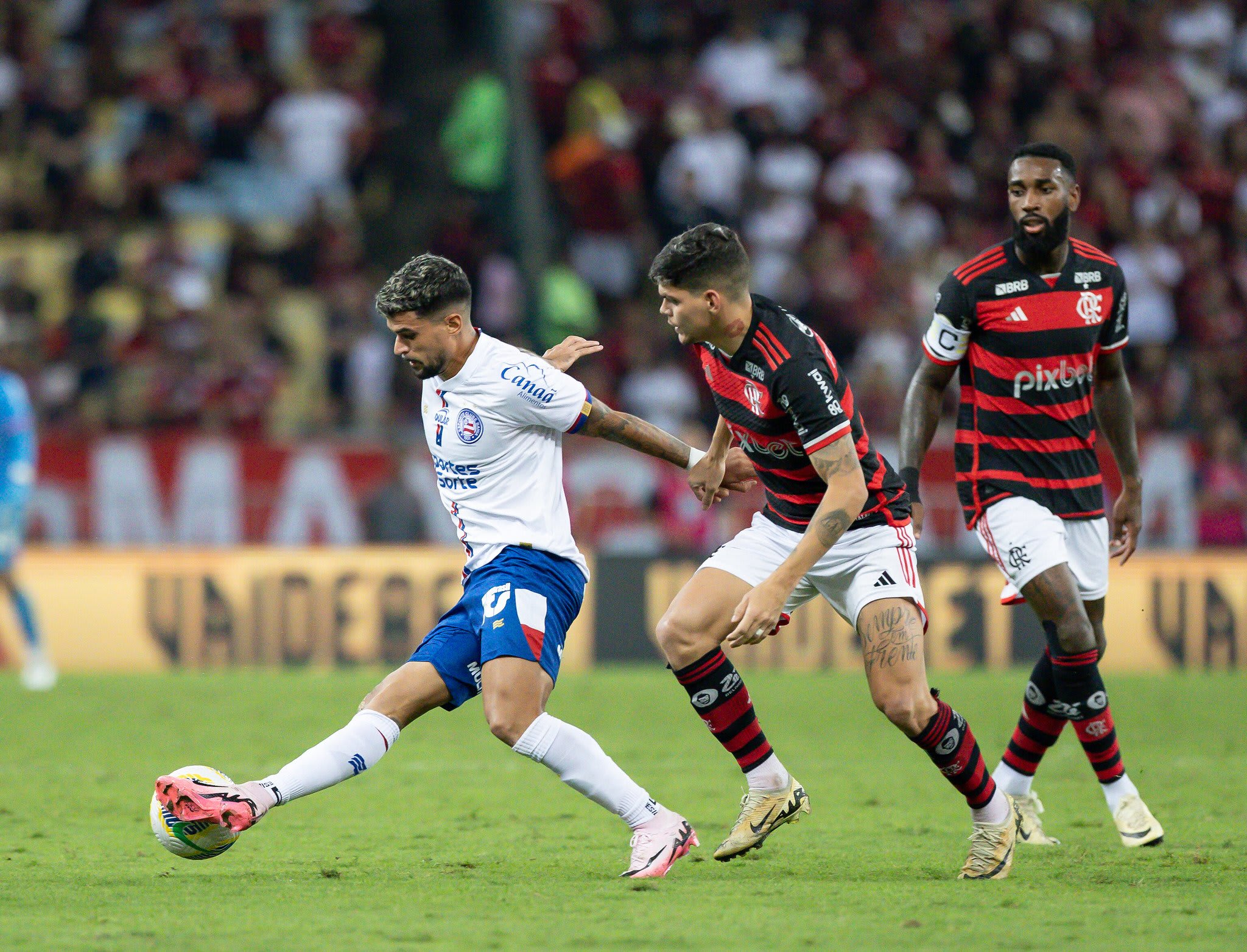 Flamengo supera Bahia com gol de David Luiz e assume liderança do Brasileirão.