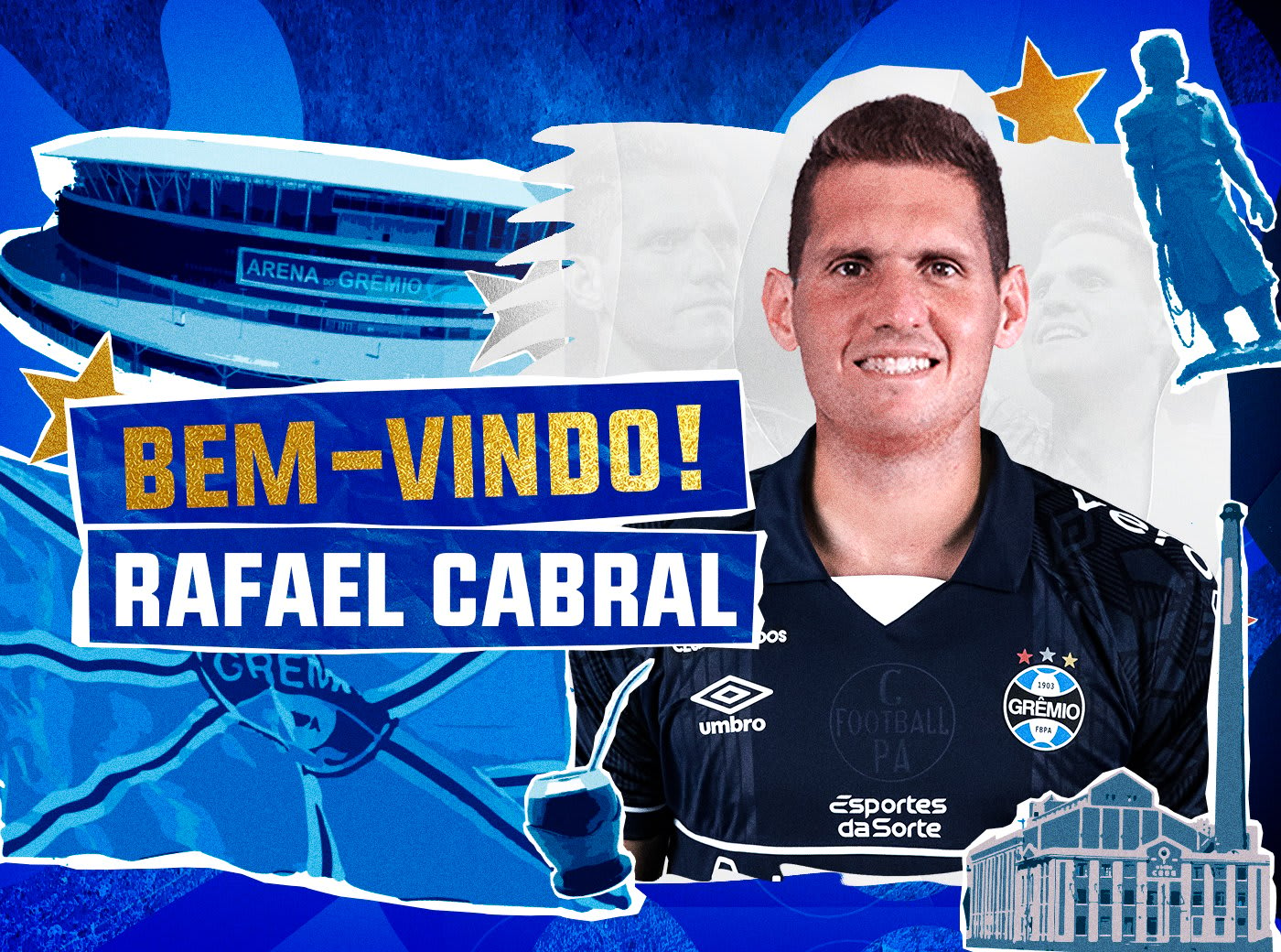 Grêmio anuncia contratação do goleiro Rafael Cabral para reforçar elenco.