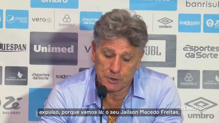 Renato gaúcho critica arbitragem e deixa gramado durante partida do seu time